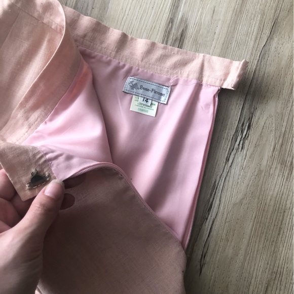 Vintage Linen Blend Evan Picone Soft Pink Maxi Skirt - Picture 12 of 12